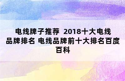 电线牌子推荐  2018十大电线品牌排名 电线品牌前十大排名百度百科